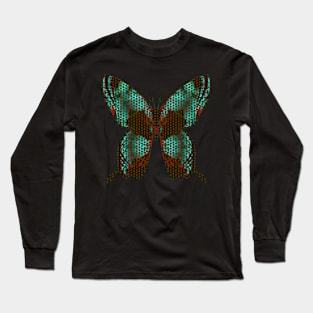 Fantasy Butterfly in Iridescent Green Polka Dot Long Sleeve T-Shirt